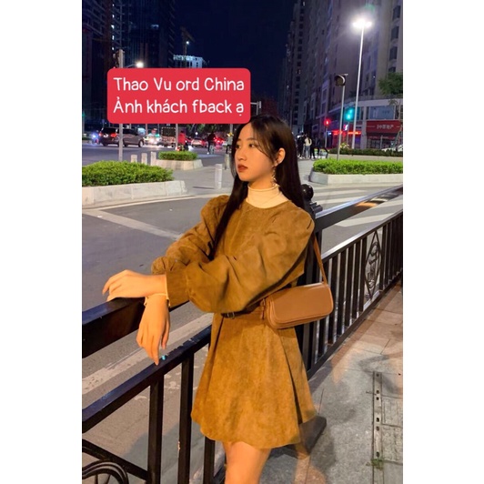 Váy Đầm Nhung Tăm Corduroy Chất Đẹp Ba Màu Cực Tây