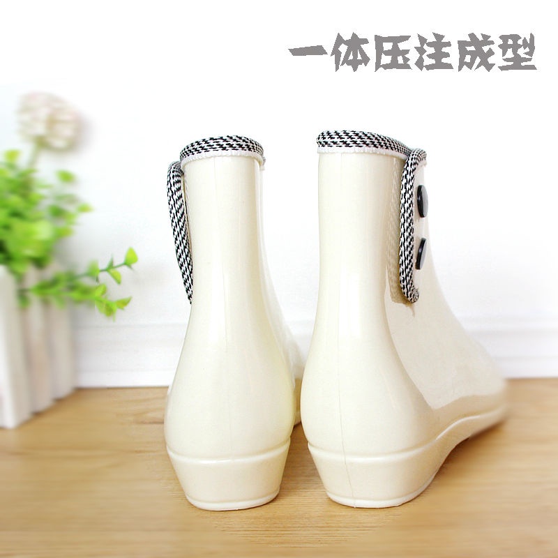 Ms Giày bốt đi mưa ống ngắn bằng cao su chống trượt không phai màu thời trang xuân hè Hàn Quốc cho học sinh