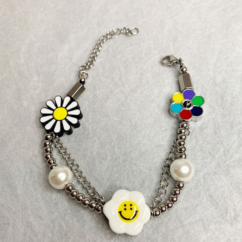 Dây chuyền mặt hình hoa hướng dương mặt cười phong cách hip hop thời trang cho nam và nữ 22402