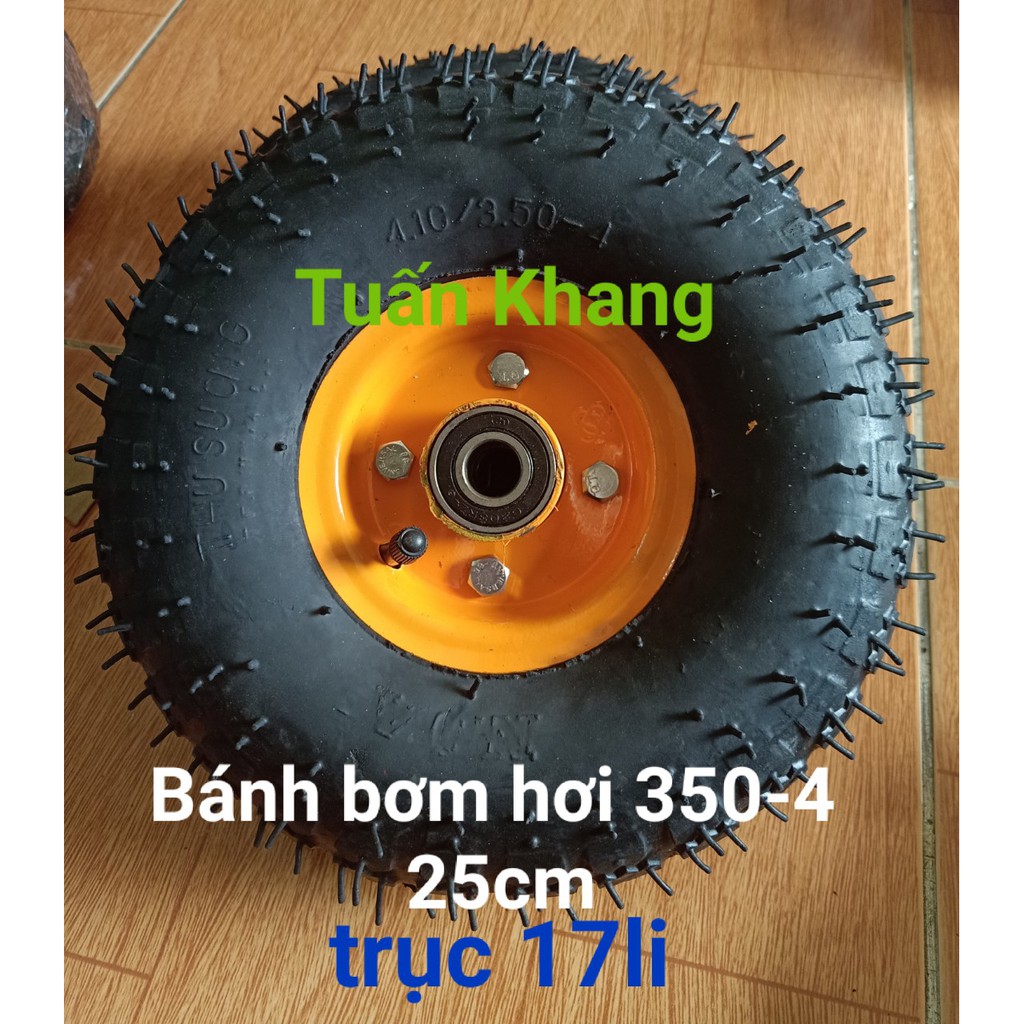 Bánh xe 350-4 ( hơi) bánh có ruột đường kính 25cm