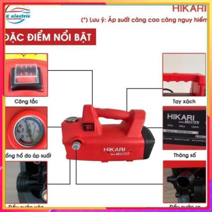 Máy rửa xe mini, Máy xịt rửa cao áp HIKARI HK-H3 - Có áp chống giật + Chống cháy [BH 24 Tháng]