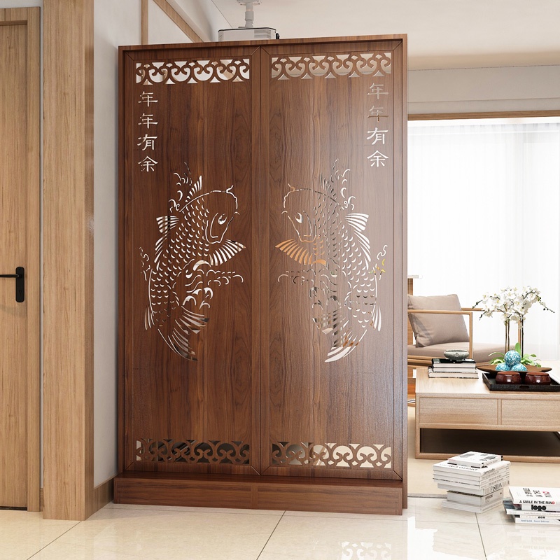 Bình Phong ,Vách Ngăn Trang Trí Cá Chép Có Đế Hộp Ngăn Phòng Khách Lối Vào-Gỗ MDF 15mm chống Mọt Đa Năng KIKO VN 1080