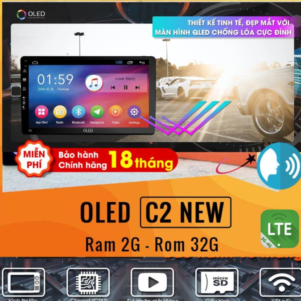 Màn hình Android OLED C2 New theo xe Altis 2018 - 2021, 10 inch Kèm dưỡng và jack nguồn zin theo xe