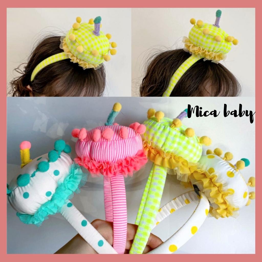 Bờm cài tóc hình bánh sinh nhật đáng yêu cho bé Mica baby BD25
