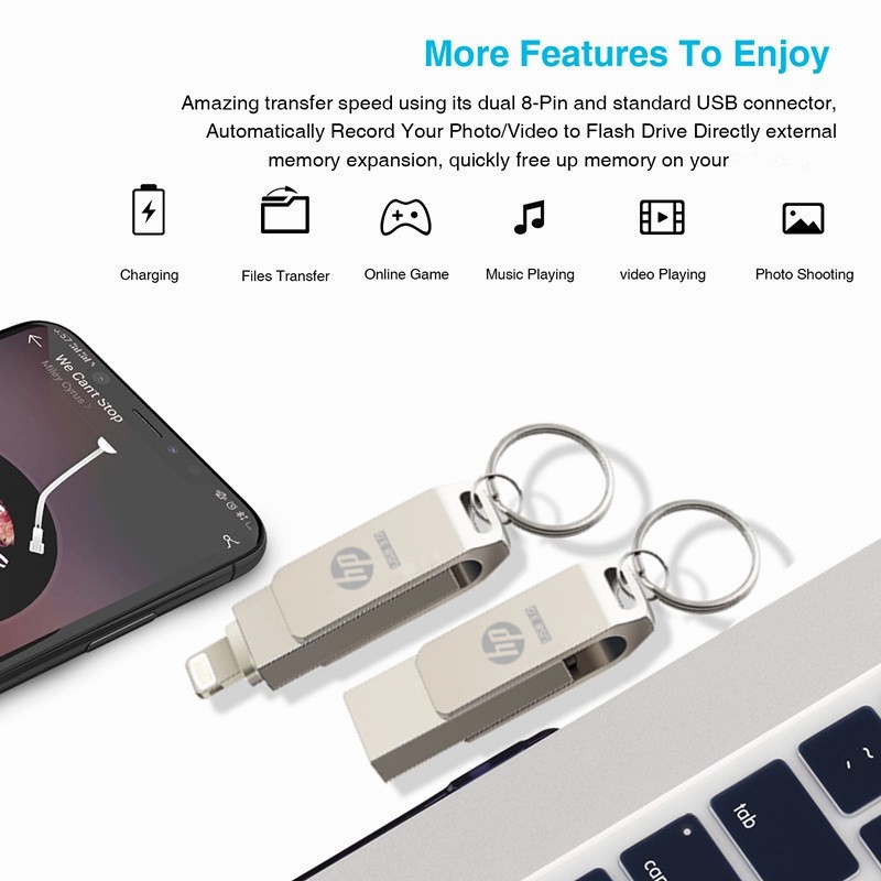 Ổ Đĩa Flash 512GB HP 2 Trong 1 Cho Điện Thoại