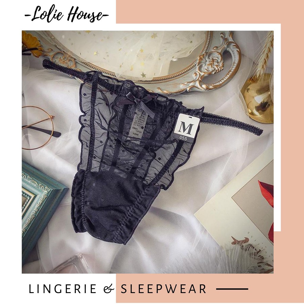 Quần lót dây ren lưới voan lọt khe sexy chấm bi dễ thương LOLIE HOUSE - LK8 | BigBuy360 - bigbuy360.vn
