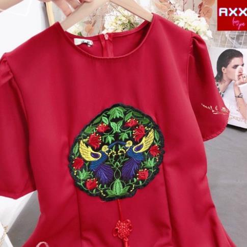 Đầm màu đỏ NADO, Váy đỏ mặc tết noel Xòe Vải Nhung Tuyết Thời Trang Tay Phồng Ngắn Thời Trang Nữ Đẹp Đi Chơi | BigBuy360 - bigbuy360.vn