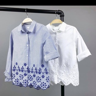 Áo sơ mi mẹ và bé phối ren zara xuất xịn
