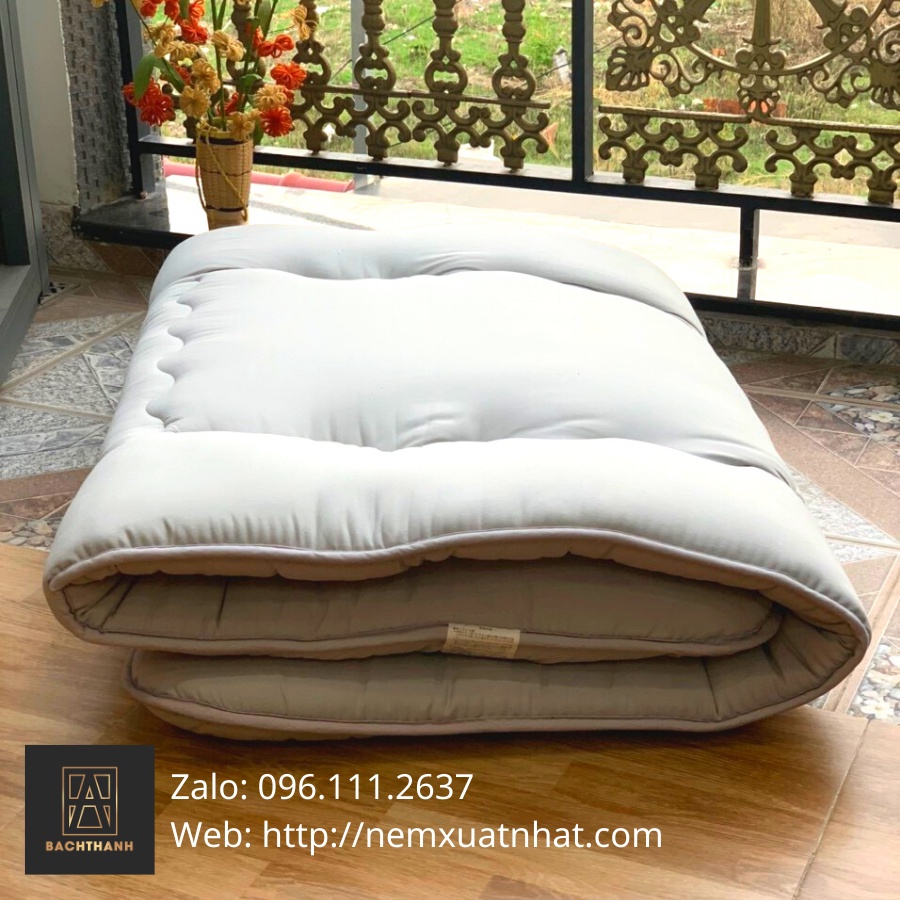 Nệm Bông Trải Sàn FUKOJI, Kích thước 1mx2m,1m2x2m, 1m4x2m, 1m6x2m, 1m8x2m, Màu xám