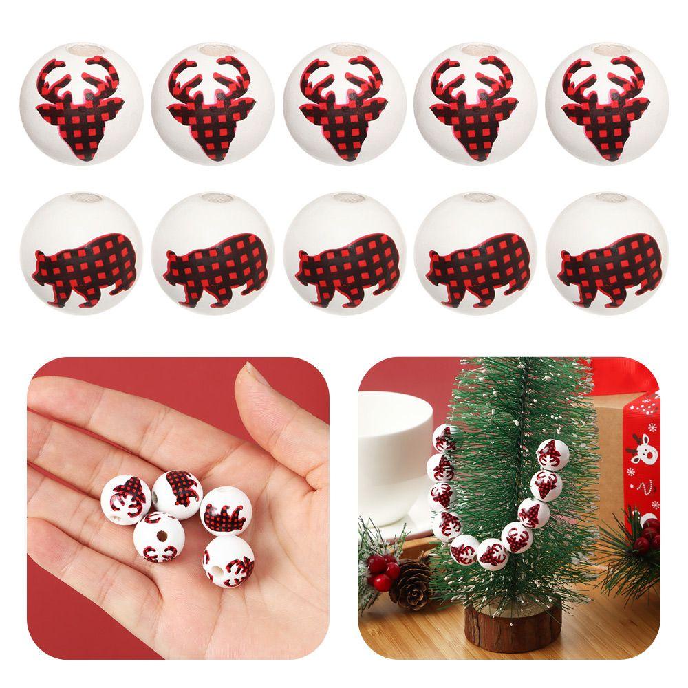 ESPO Bộ 10 Hạt Gỗ Trang Trí Giáng Sinh