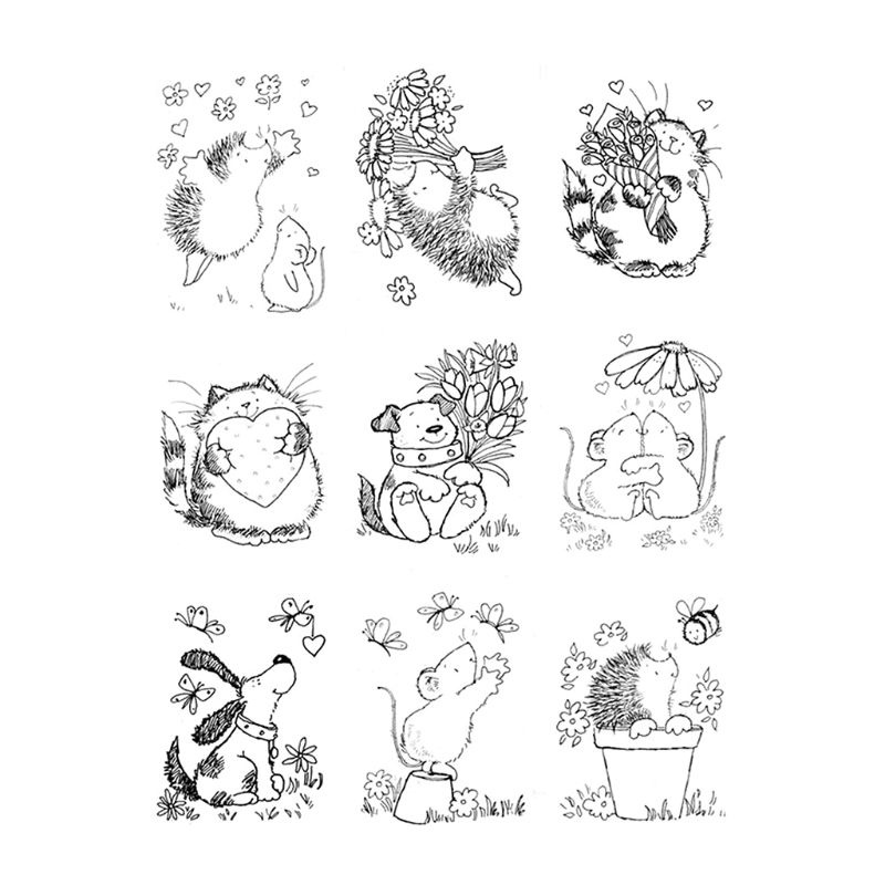 Con Dấu Trong Suốt Hình Nhím Dễ Thương Trang Trí Album Ảnh