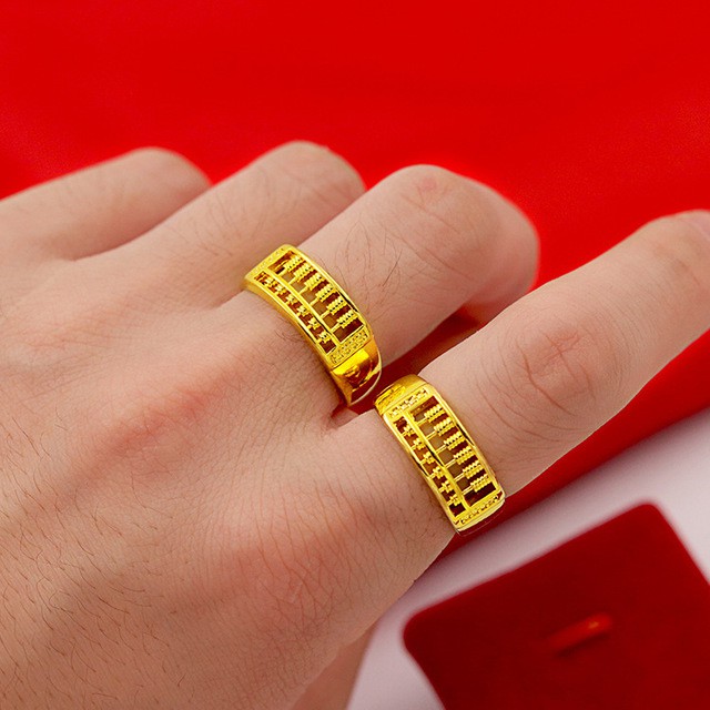 Nhẫn kiểu bàn tính mạ vàng 24k có thể điều chỉnh kích thước