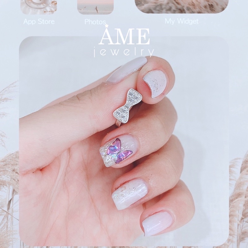 Nhẫn Bạc Nơ Đeo Đốt Ngón Tay [BOW MIDI RING]