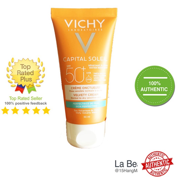 [Mã giảm giá mỹ phẩm chính hãng] Vichy Capital Soleil Velvety Cream SPF 50+ - Kem Chống Nắng Dành Cho Da Khô Nhạy Cảm 50