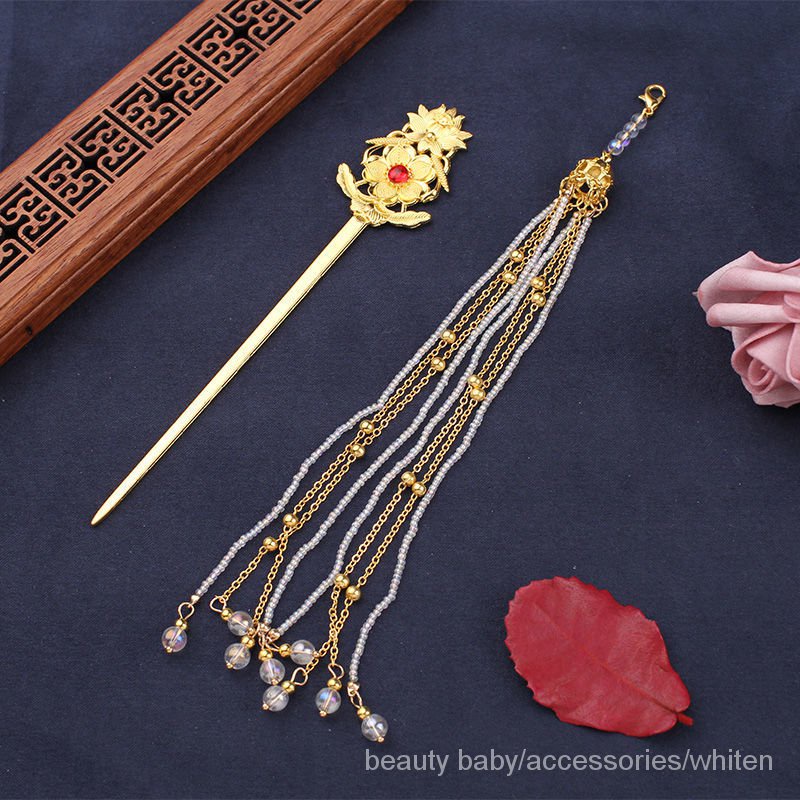 Trâm cài tóc phối tua rua phong cách cổ điển Trung Hoa thời trang