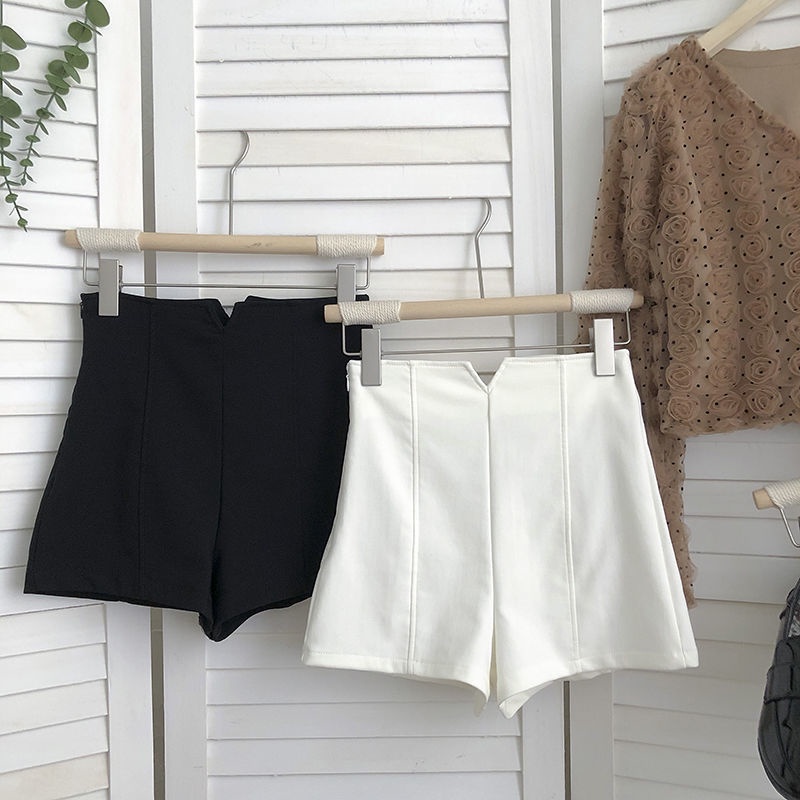 Quần Short Lưng Cao Dáng Chữ a Màu Sắc Đơn Giản Dễ Phối Đồ Cho Nữ