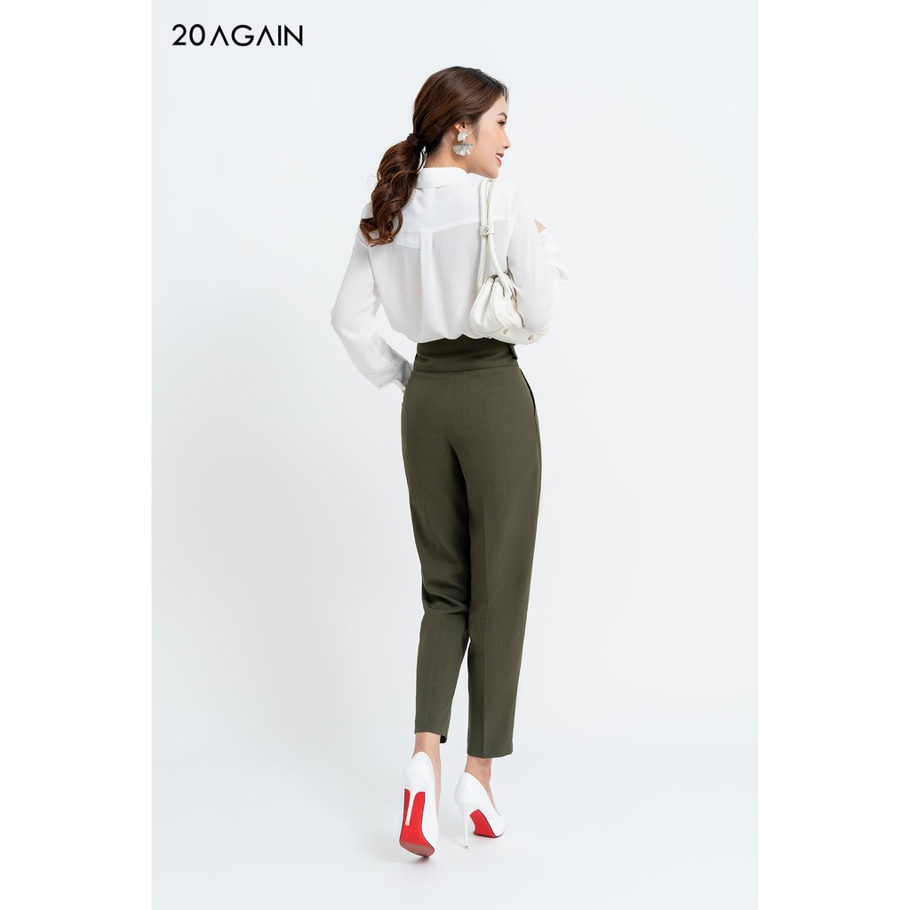 [Mã WABR20AG15 giảm 10% đơn 99K] Áo Sơ Mi nữ công sở 20AGAIN Áo sơ mi Cổ Đức ASA1050