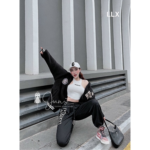 Set áo crotop + quần bo thể thao