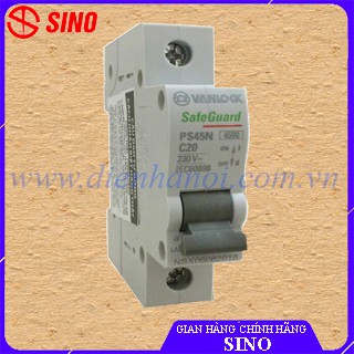 Aptomat MCB 1 cực Sino 16A, 20A, 25A, 32A, 40A, 50A, 63A Mã PS45N