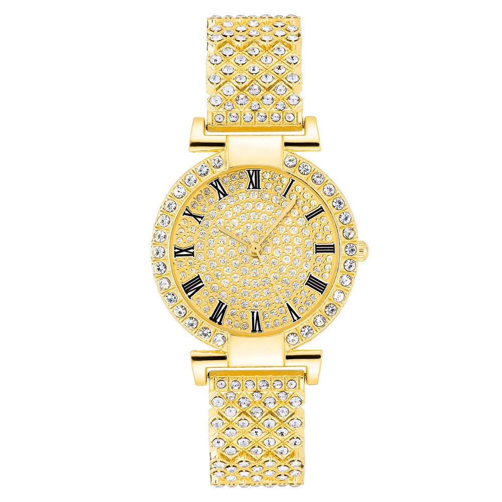 Đồng Hồ Quartz Nữ Đính Đá Dây Thép Không Gỉ Thời Trang