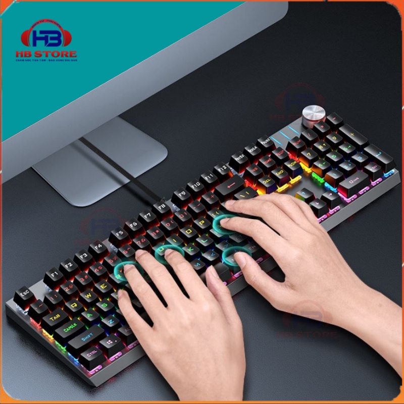 Bàn phím cơ máy tính gaming KB329 full size 26 chế độ led 104 phím - Dùng chơi game,thiết kế,văn phòng