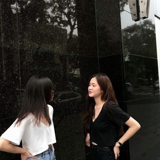 TONG SET ÁO CROPTOP TIM MIX QUẦN CULLOTE ĐEN BASIC HOT