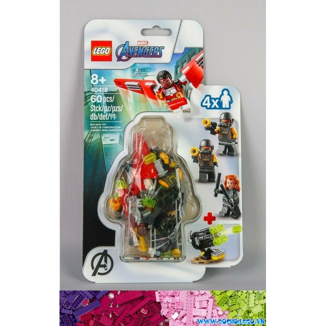 40418 Đồ chơi lắp ráp Iego Super Heroes Avengers Falcon & Black Widow - Đồ chơi bộ 4 nhân vật