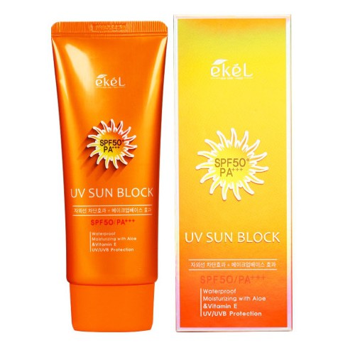 [Hàng mới về] Kem chống nắng EKEL UV Sun Block SPF50/PA+++ 70ml