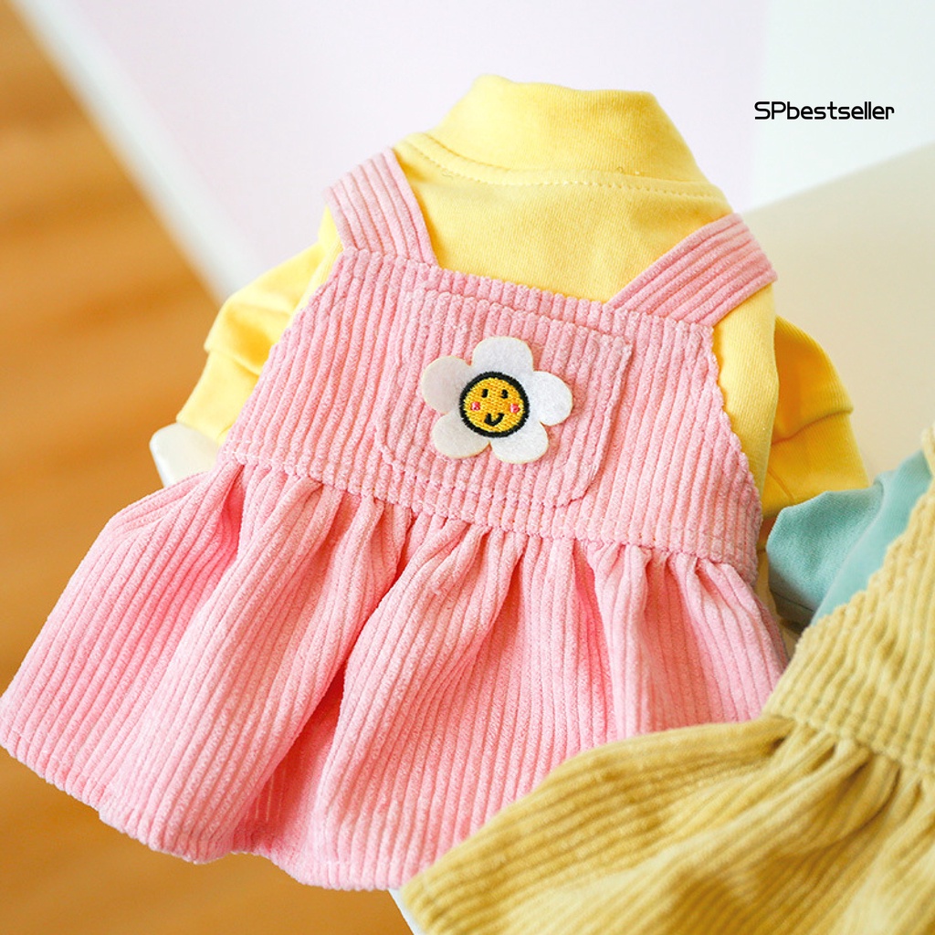 Bộ áo liền quần cổ tròn thời trang mùa thu cho cún cưng