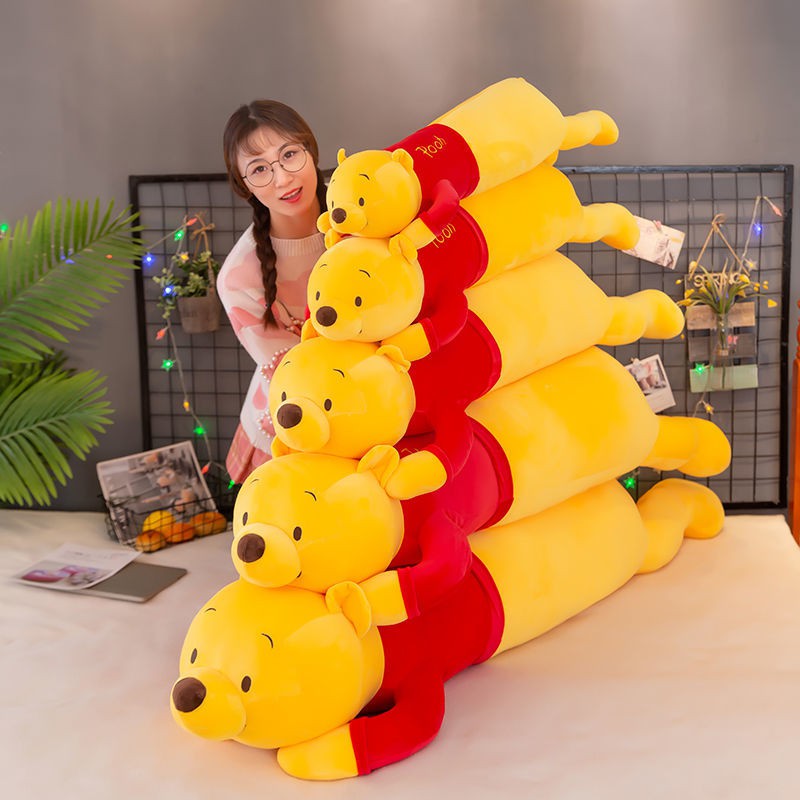 Đồ chơi sang trọng Pooh, búp bê gấu dễ thương, gối dài mềm mại, êm ái dành cho trẻ em, quà tặng ngày bé gái