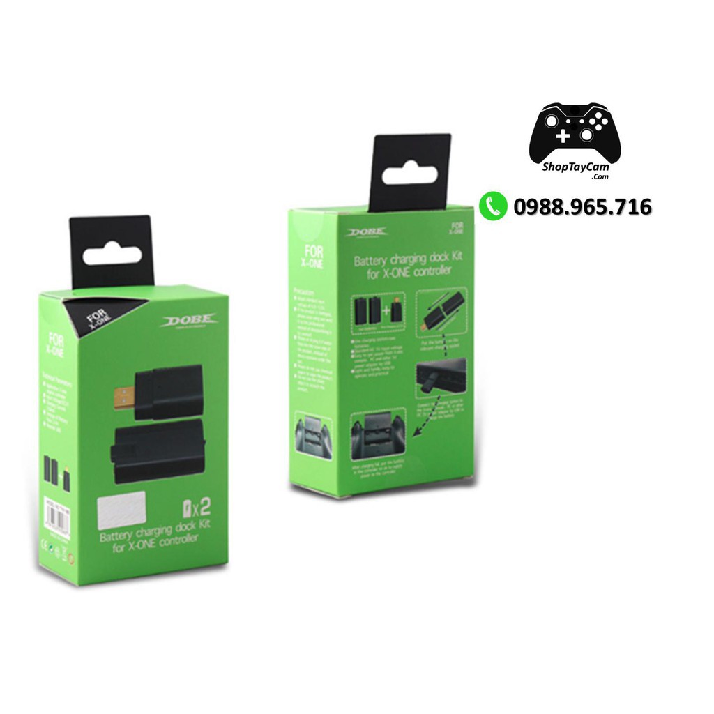 Bộ Pin Sạc 2 Pin Sạc Cho Tay Cầm Xbox One / Xbox One S Controller Hàng Chính Hãng DOBE | TOP BÁN CHẠY -Hàng nhập khẩu