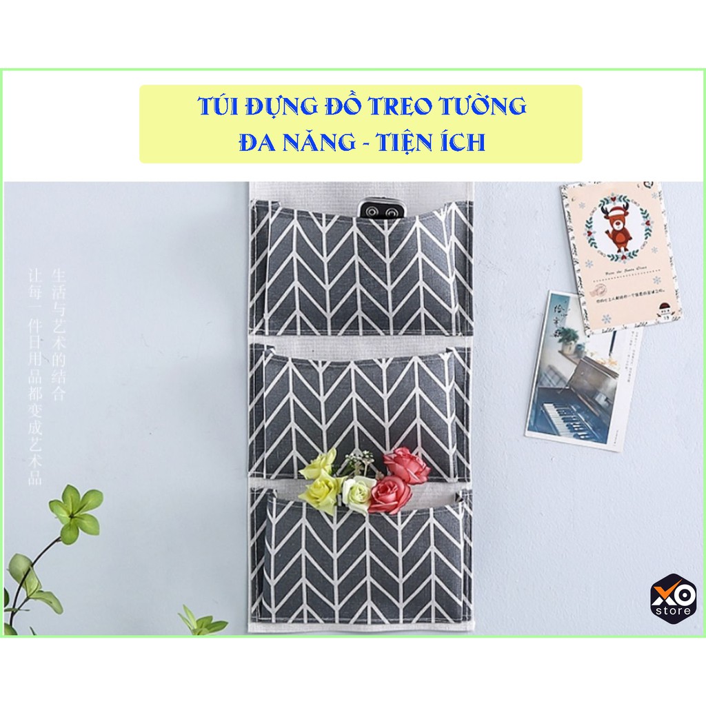 Túi Vải Treo Tường 3 Ngăn Đựng Đồ Tiện Lợi