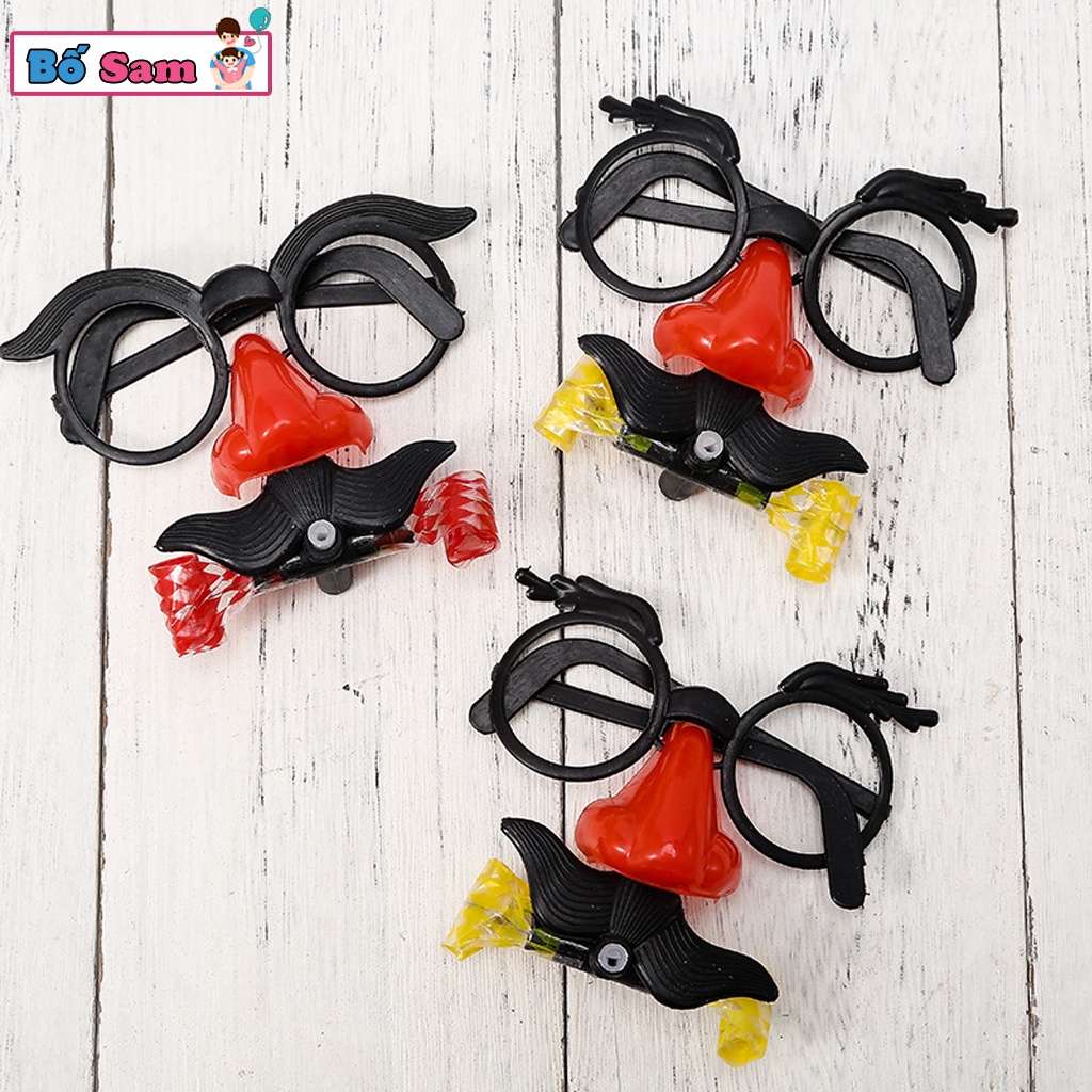 Mắt kính chú hề, mặt nạ thổi râu, trò chơi trêu trọc thú vị Shop Bố Sam