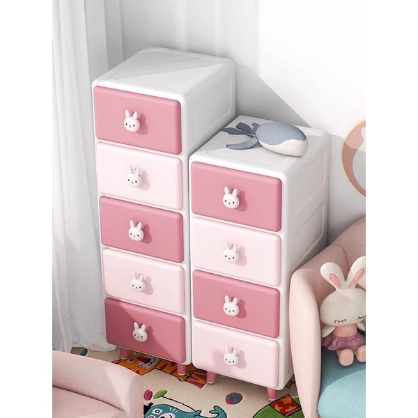 Tủ Đựng Đồ Cho Bé Nhiều Ngăn-Tủ Nhựa Đa Năng Gấu Thỏ 4 Tầng, Đựng Quần Áo Đồ Dùng Trẻ Em