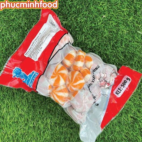 Viên thả lẩu, bánh bao nhân trứng cá sọc surimi, nhím biển hàng Việt Nam  gói 500g