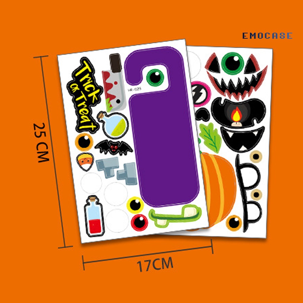 Miếng Dán Trang Trí Cửa Họa Tiết Hoạt Hình Bắt Mắt Hiệu Ứng 3D Phong Cách Halloween