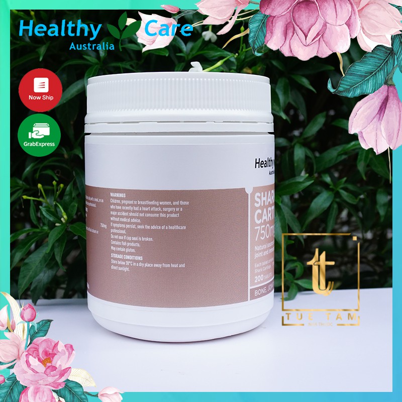 Sụn vi cá mập Healthy Care Shark Cartilage 750mg 200 viên, mẫu mới, date xa