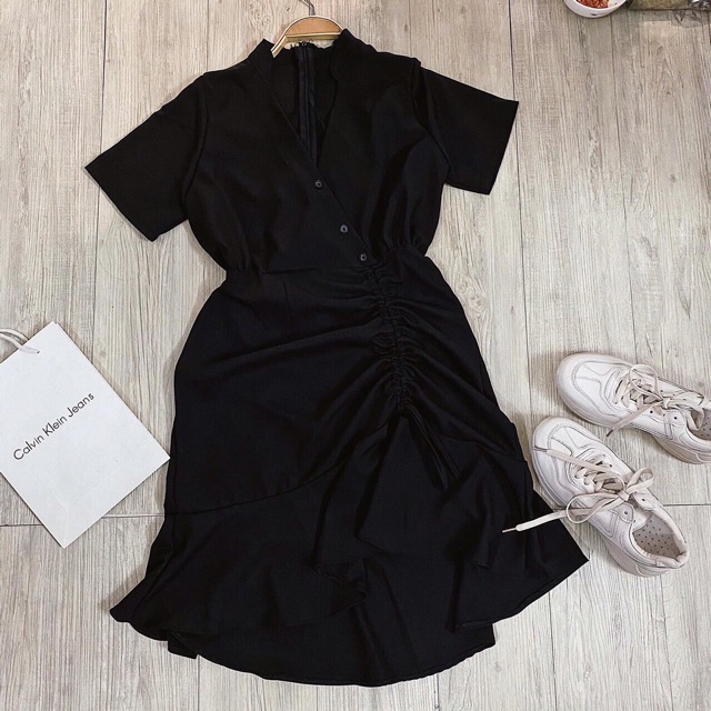 Đầm đen dây rút đi học🌷