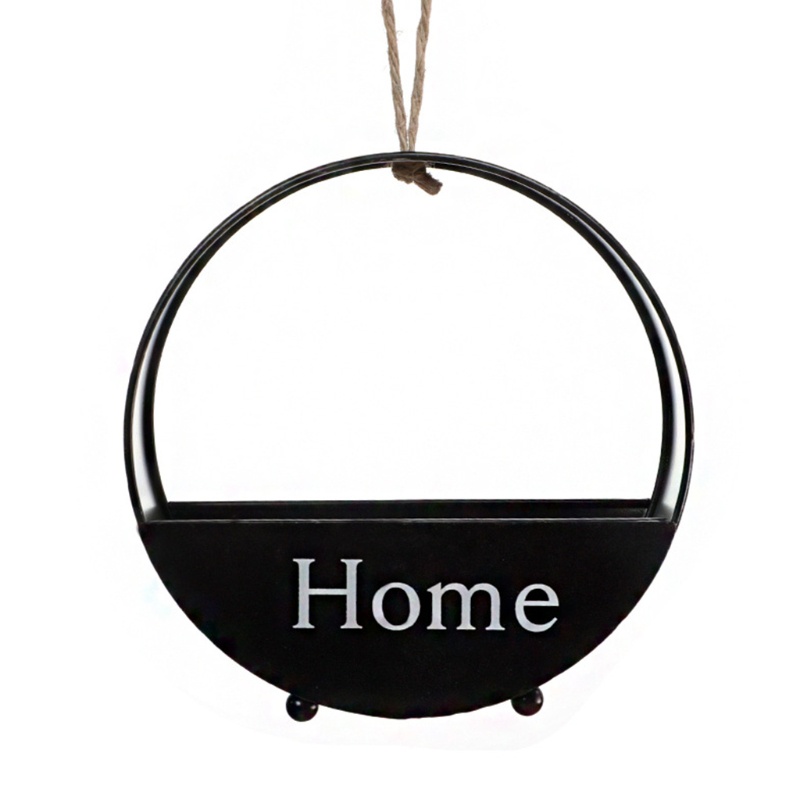 Chậu Trồng Cây Treo Trần Nhà Hình Bán Nguyệt Bằng Kim Loại Có Dây Thừng