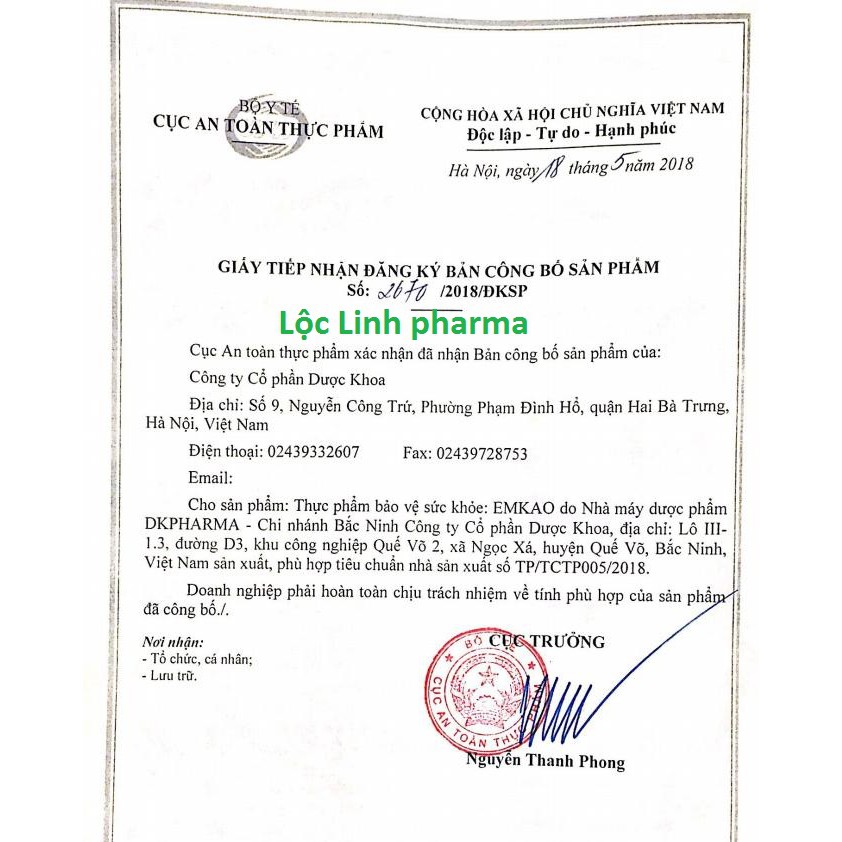 VITAMIN D3 EMKAO PLUS Bổ sung Vitamin D3 và K2, phát triển chiều cao