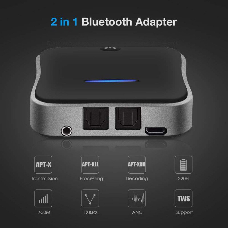 B19 AptX HD Độ trễ thấp Bluetooth 5.0 Bộ phát âm thanh Âm nhạc CSR8675 Bộ chuyển đổi không dây PC TV RCA/SPDIF/3.5mm Jack phụ