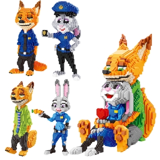 Khối Mini Hoạt Hình Zootopia Đấu Giá Nhân Vật Cáo Và Thỏ Mô Hình Anime Nano Khối Lễ Tình Nhân Cô Gái Hiện Tại