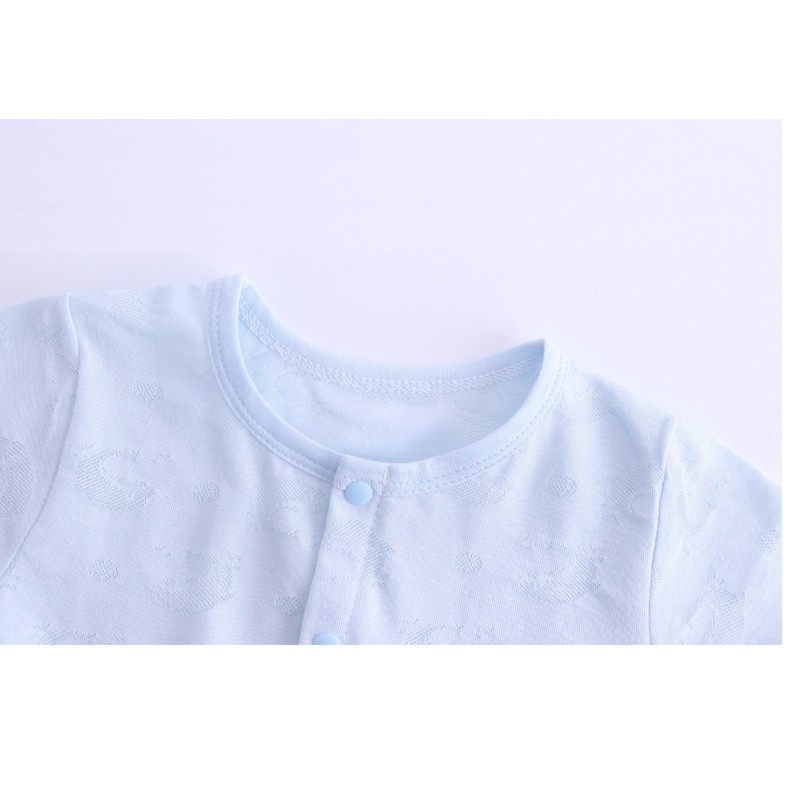 Áo liền quần Body cotton dài tay mỏng mặc hè thu cho bé trai bé gái 0-12tháng Hàng Quảng châu xuất Nhật BDH02