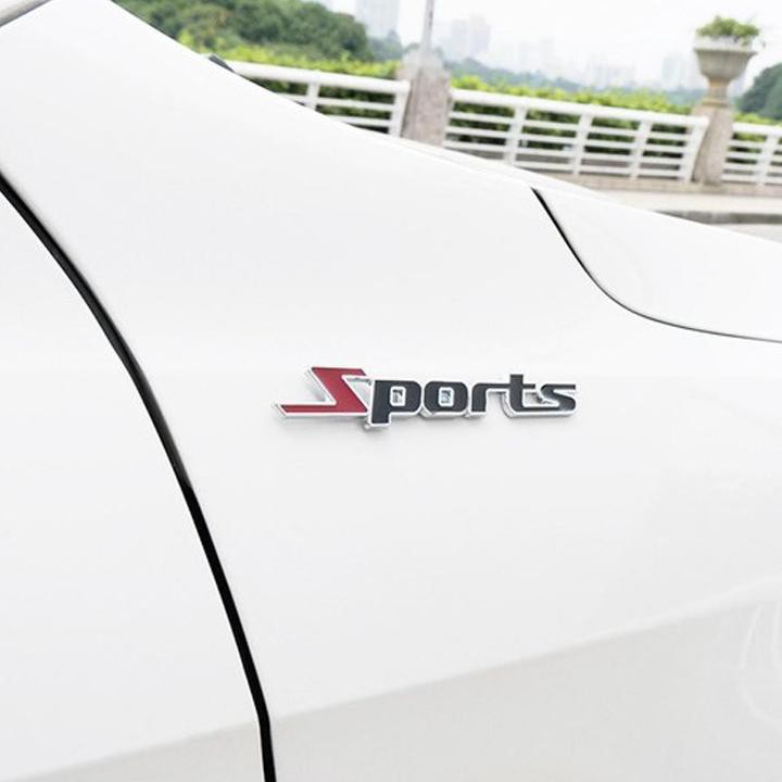 Decal chữ sport kim loại Trang Trí Ô Tô Xe Máy Phong Cách