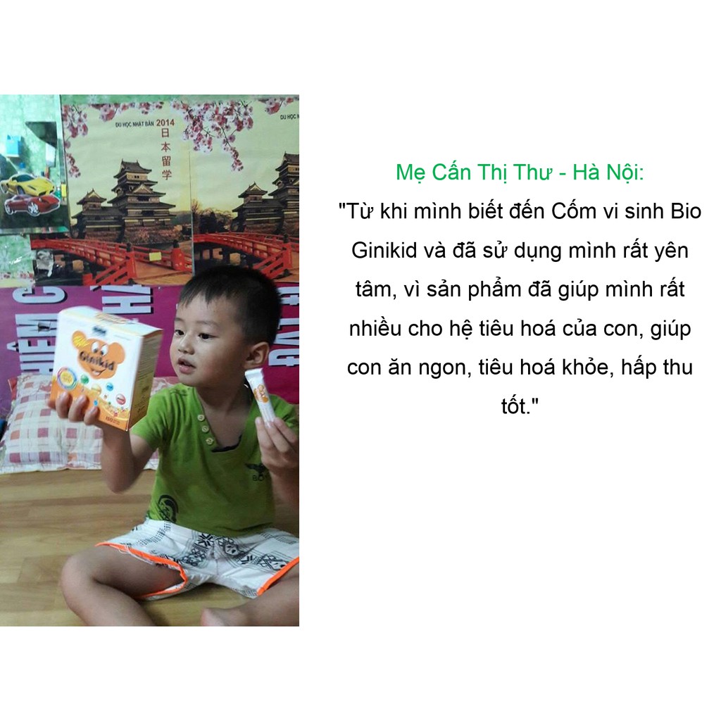 Cốm vi sinh Bio Ginikid - Dùng khi Rối loạn tiêu hóa, Trẻ biếng ăn, gầy yếu, suy dinh dưỡng, chậm lớn, kém hấp thu