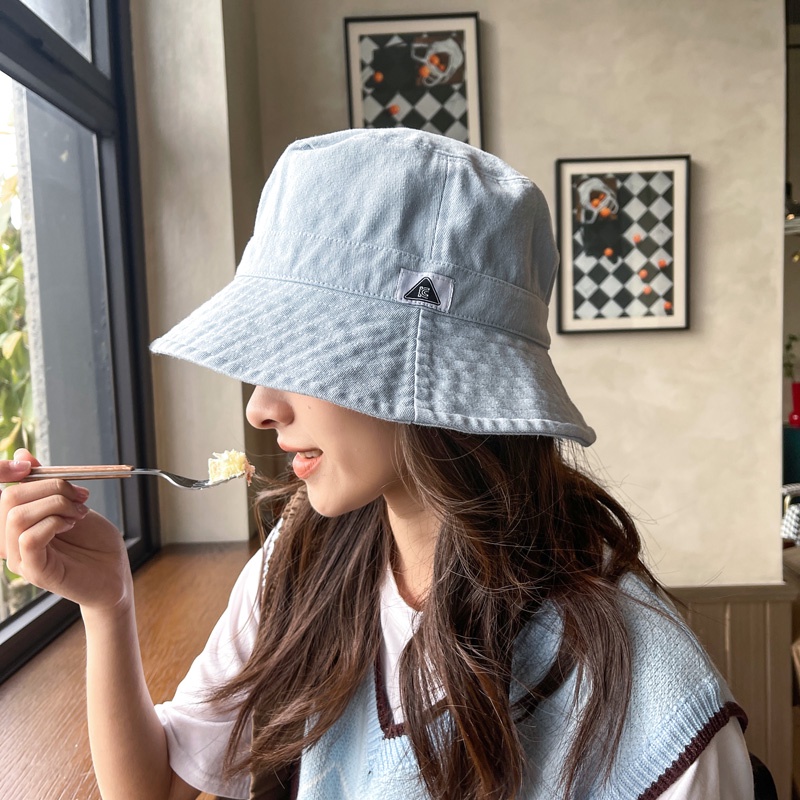 Nón tai bèo che mặt bằng denim thời trang mùa hè cho nữ