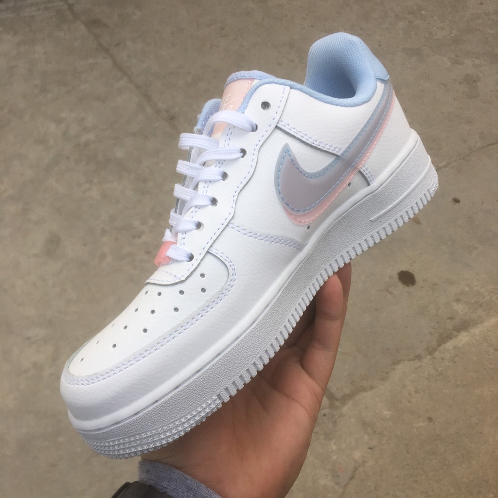 &gt;ẢNH THẬT-HÀNG THẬT&lt; Giày sneaker AF1 trắng vạch tím hồng dành cho nữ