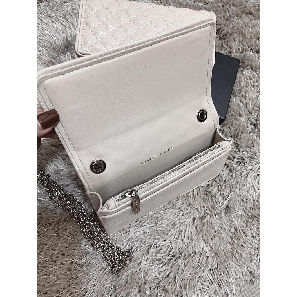 Túi CNK Da Chần Trám Kèm Dây Xích Size 18