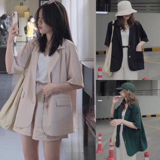 Áo blazer ngắn tay nhiều màu form chuẩn Quảng Châu dễ phối đồ