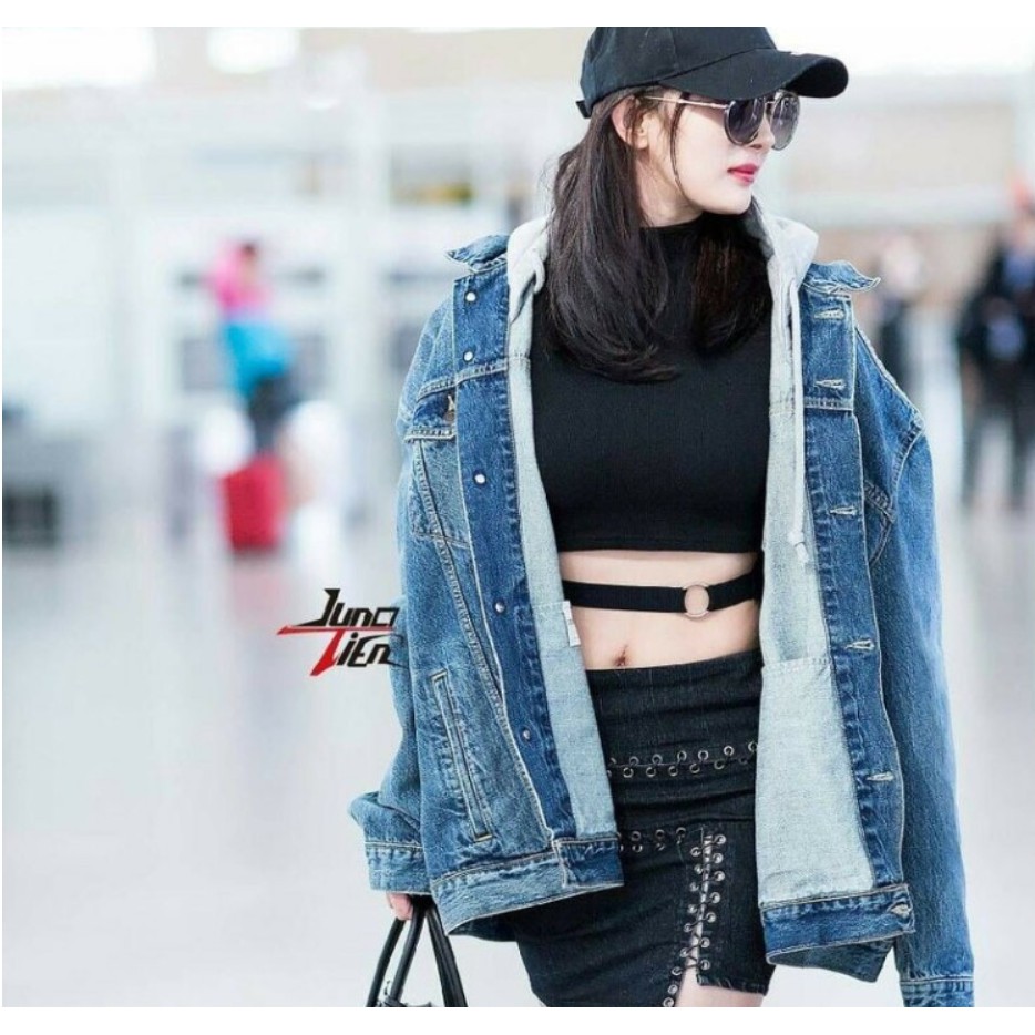 Blackpink_ÁO CROPTOP ĐEN HỞ BỤNG CÁ TÍNH | BigBuy360 - bigbuy360.vn